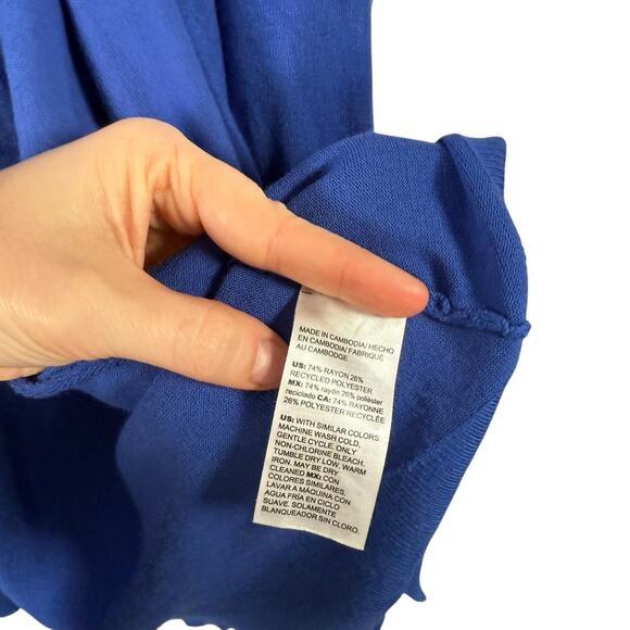 Chicos Spun Rayon Hanky Hem Cardigan Sweater Tank Top Set Blue Womens 3 US XL - Picture 4 of 11